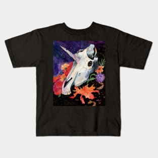 Memory Maps Orbit unicorn skull painting Kids T-Shirt